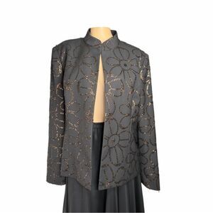 John Meyer of Norwich Beaded Floral Jacket Size 14